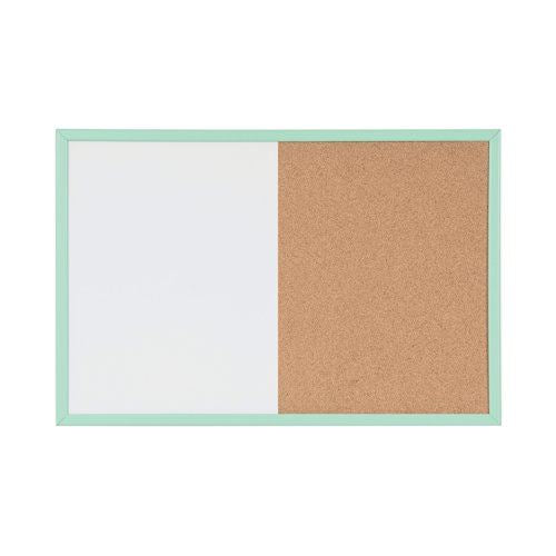 Bi-Office Pastel Magnetic Cork Combination Board Green Frame 60x40cm MX03106971