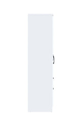 6 Door Wardrobe - White (Black Handles)