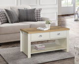 Highgate 2 Drawer Coffee Table-Cream