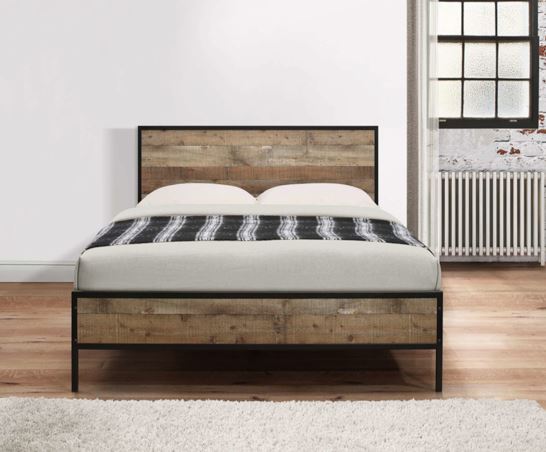 Urban Small Double Bed - Black & Oak