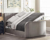 Clara Side Lift Ottoman TV Bed Light Grey - Double