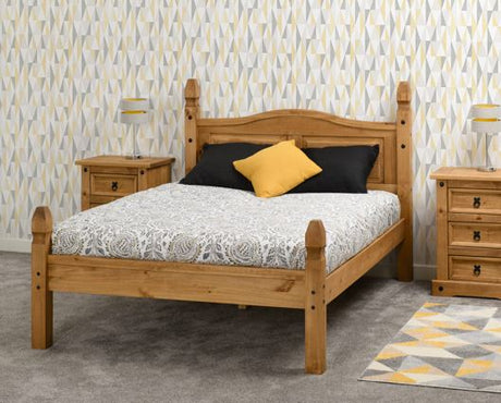 Corona 5' Bed High Foot End - Distressed Waxed Pine