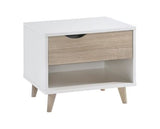 Stockholm 1 Drawer Bedside White-Oak