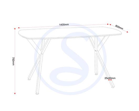 ATHENS RECT & LUKAS DINING SET (X4 CHAIRS) - CONCRETE/SAPPHIRE BLUE VELVET