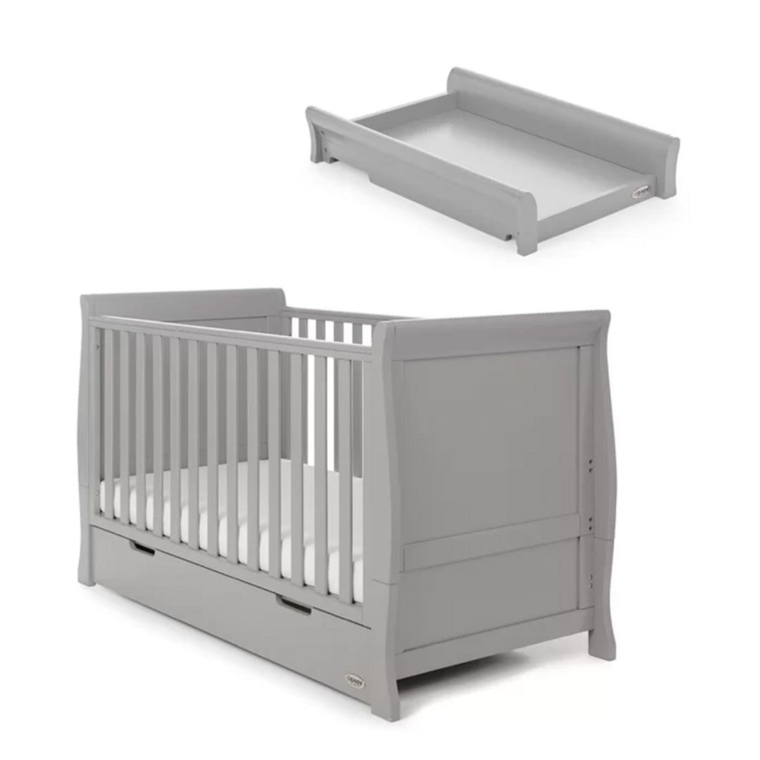 Stamford Classic Cot Bed & Cot Top Changer-Warm Grey