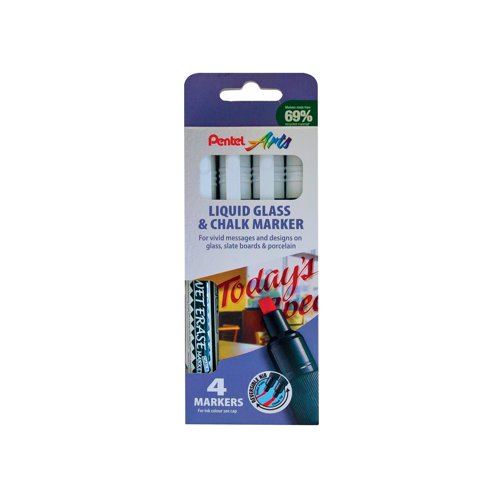 Pentel Liquid Chalk Marker White (Pack of 4) SMW26&#47;4