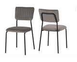 SHELDON DINING CHAIR (X4 PER BOX) - GREY VELVET FABRIC