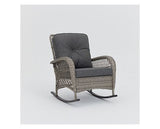 Dark Grey Rattan Rocking Chair Grey Cushion