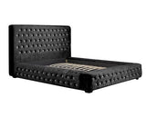 Grande Super King Bed - Black Crushed Velvet