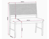 ELLIS DINING BENCH - OAK EFFECT/GREY FABRIC