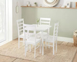 Stonesby Dining Set with 4x Upton Chairs White