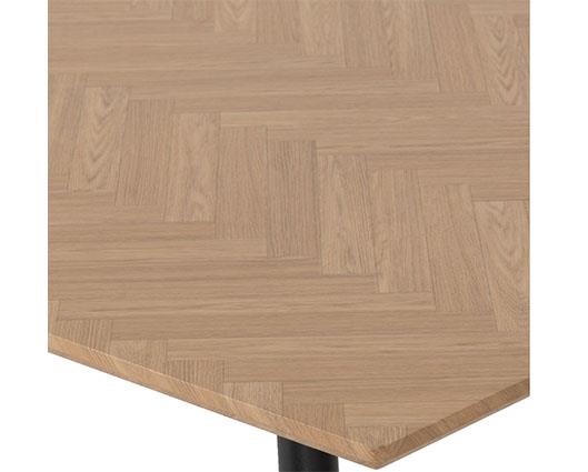 HAMILTON & ATHENS MEDIUM DINING SET (X4 CHAIRS) - MEDIUM OAK EFFECT/GREY FAUX LEATHER