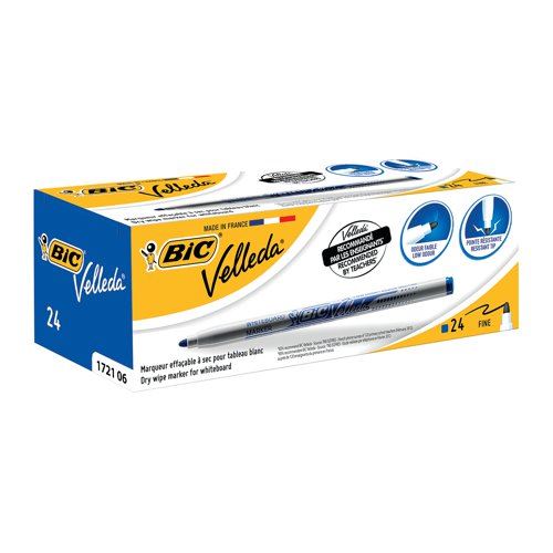 Bic Velleda 1721 Whiteboard Marker Fine Blue (Pack of 24) 841841