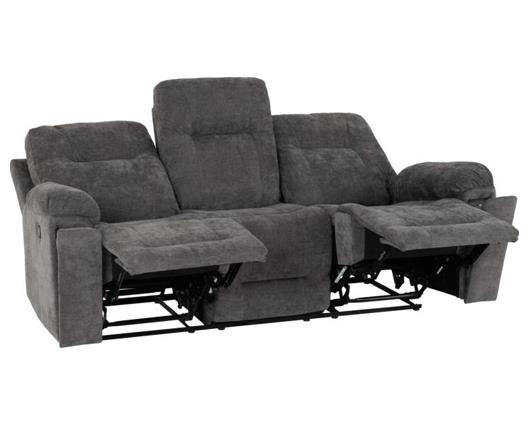 Guildford 3 Seater Recliner Sofa - Grey Fabric