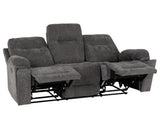 Guildford 3 Seater Recliner Sofa - Grey Fabric