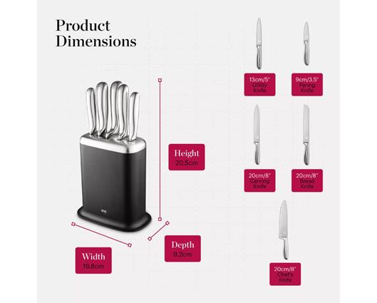 Good Food 5 Piece Knife Set with Block