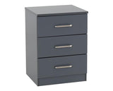 DAKOTA 3 DOOR WARDROBE BEDROOM SET - DARK GREY