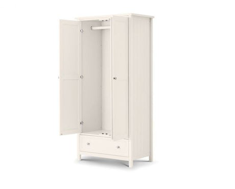 MAINE 2 DOOR COMBINATION WARDROBE - SURF WHITE