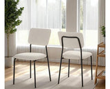 SHELDON DINING CHAIR (X4 PER BOX) - IVORY BOUCLE FABRIC