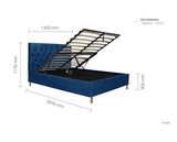 Loxley Double Ottoman Bed - Blue