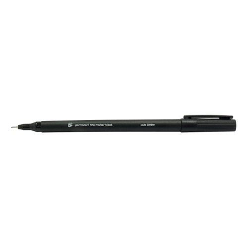 5 Star Office Permanent Marker Fine Tip 0.5mm Line Black (Pack of 10)