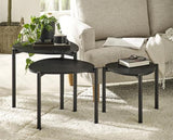 Lorette Teardrop Nesting Side Table Black Ash