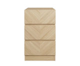 Catania 3 Drawer Bedside Table Euro Oak