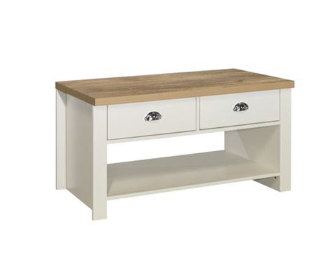 Highgate 2 Drawer Coffee Table-Cream