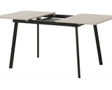 AVERY & LUKAS EXTENDING DINING SET (X4 CHAIRS) - CONCRETE/SAPPHIRE BLUE VELVET