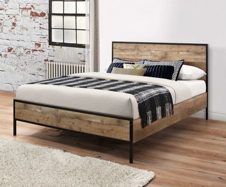 Urban Small Double Bed - Black & Oak