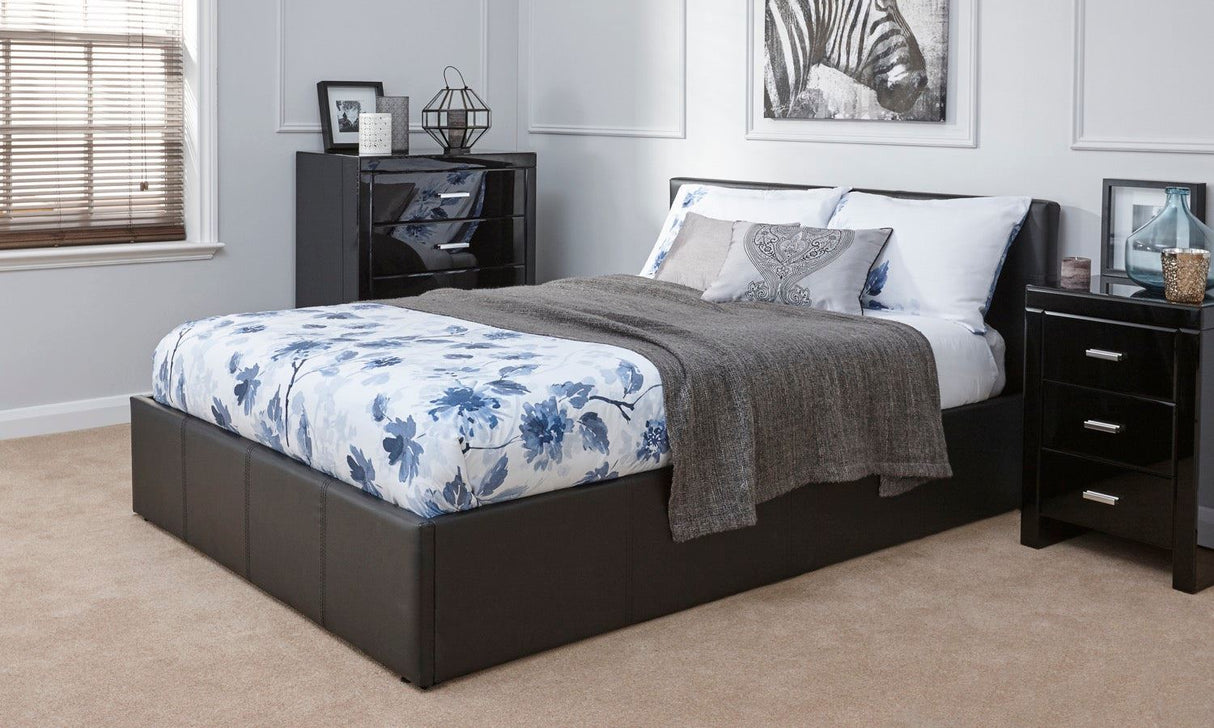 Double End Lift Ottoman Bed - Black