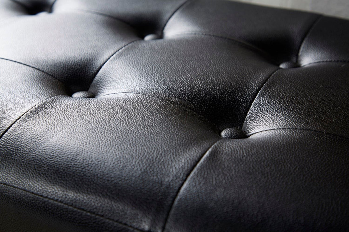 Verona ottoman bench black PU