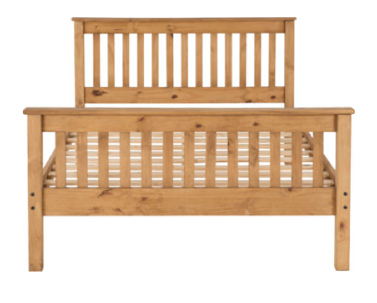 Monaco 5' Bed High Foot End - Distressed Waxed Pine