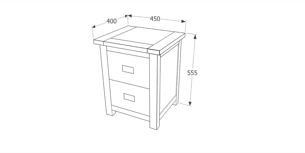 Boston 2 Drawer Bedside