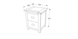 Boston 2 Drawer Bedside