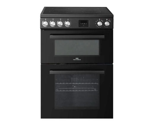 New World NWDO60CB 60cm Double Oven Ceramic Cooker BLACK