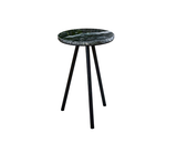 Opal Side Table With Black Marble Top & Metal Legs