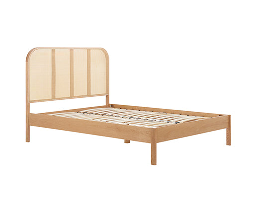 Margot King Rattan Bed - Oak