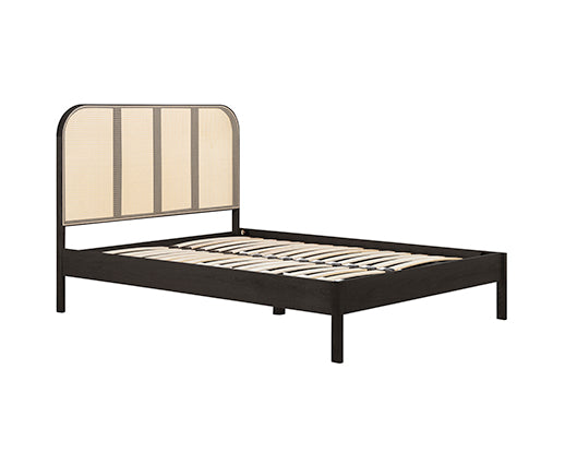 Margot King Rattan Bed - Black