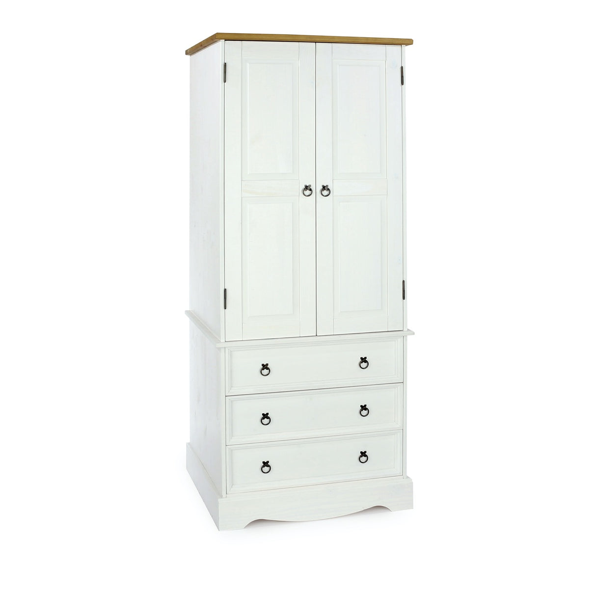 Corona White 2 Door, 3 Drawer Wardrobe