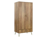 Orleans 2 Door 1 Drawer Wardrobe Mango