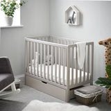 Bantam Space Saver Cot, Under Drawer & Eco Plus Foam Mattress-Warm Grey