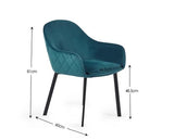Set of 2 Lima Dining Chairs Teal