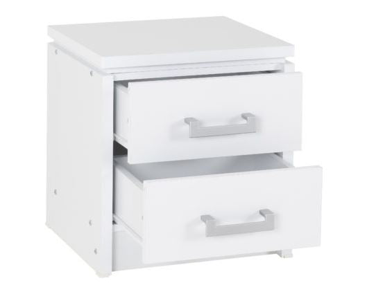 Charles 2 Drawer Bedside Chest - White