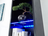 Galicia tall shelf unit with led black