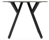 ATHENS ROUND & AVERY DINING SET (X4 CHAIRS) - CONCRETE/GREY VELVET