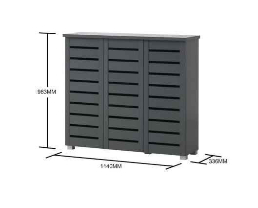 3 Door shoe cabinet