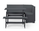 NEWPORT CORNER DINING SET WITH STORAGE BENCH - ANTHRACITE