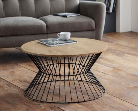 JERSEY ROUND WIRE COFFEE TABLE - EURO OAK
