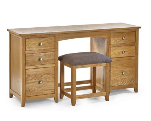 MALLORY TWIN PEDESTAL DRESSING TABLE + STOOL SET FSC